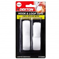 White Hook and Loop 20 mm X 1 m 100% Nylon with Backing Glue Arts Crafts