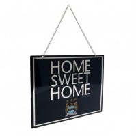 Football Club Home Sweet Home Hanging Wall Sign Team Crest Badge Official Logo Manchester City