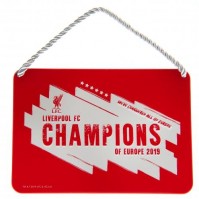 Liverpool Football Club Champions Of Europe Bedroom Metal Sign Official 