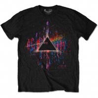 Pink Floyd Mens Special Edition Black T-Shirt Dark Side of the Moon Pink Splat M