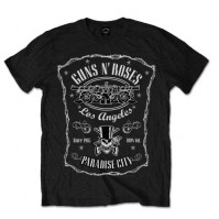 Guns N' Roses Paradise City Label Official Mens Black T-Shirt Retro Rock