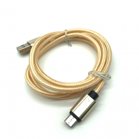 Gold 1 Meter Strong Braided Micro USB Charger Cable Lead For Data Android