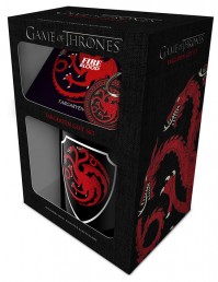 Game of Thrones House Targaryen Official Mug Coaster And Key Chain Ring Gift Set