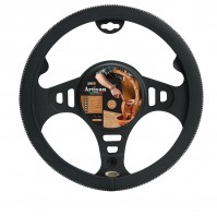 Italian Hand Made Black With White Stitch Leather Car Steering Wheel Cover Glove