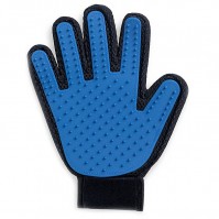 Blue Right Hand Pet Deshedding Glove Cat Grooming Cat Dog Fur Cleaning Brush Remover