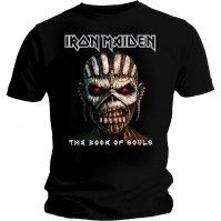 Iron Maiden Official Book Of Souls Album Logo Mens Black Short Sleeve T-Shirt Large