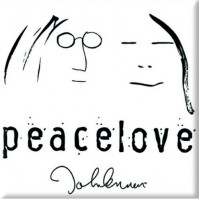 John Lennon Peace Love Logo Metal Steel Fridge Magnet Black White Album Official