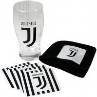  Juventus Football Club Mini Bar Set Glass Towel Striped Coasters Badge Official