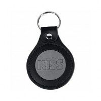 KISS Band Name Icon Logo Metal Leather Keychain Keyring Silver Gift Official 
