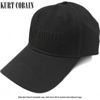 Official Kurt Cobain Name Logo 3D Embroidered Black Baseball Cap Unisex Hat