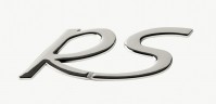 Car Chrome Silver RS Italic Badge Decal Sticker 3D Emblem Self Adhesive