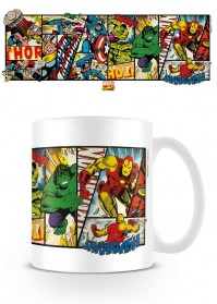 Marvel Comics Official Retro Heroes Strip Panel White Ceramic Mug Tea Coffee