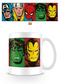 Marvel Retro Faces Superheroes Coffee Mug Tea Cup Official Ceramic Marvel Comics