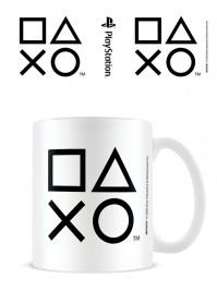 Playstation Official Classic Black Shapes White Tea Coffee Mug Cup Gamer Logo