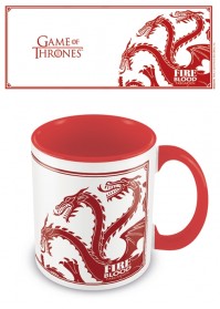 Game Of Thrones Official Targaryen Coloured Inner Ceramic Mug Cup Tea Coffee