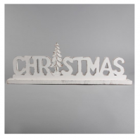 Rustic White Christmas Letter Standing Decoration Distressed Shabby Chic Vintage