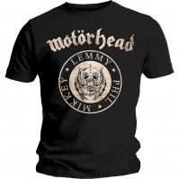 Motorhead Official Undercover Seal Newsprint Mens Black Short Sleeve T-Shirt Medium