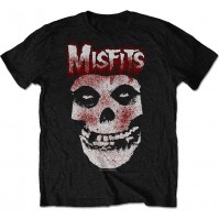 Misfits Official Blood Drip Skull Mens Black T-Shirt Short Sleeved Rock Punk Small