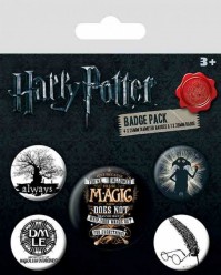 Harry Potter Set Of 5 Pin Badges Movie Film Hogwarts Dobby Fan Gift Official