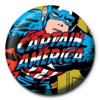 Marvel Comics Retro Captain America Logo Official 25mm Colourful Button Pin Badge