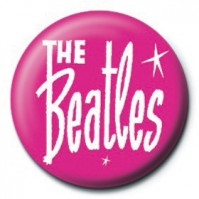 The Beatles Pink Logo 25mm Button Pin Badge Official McCartney Lennon Retro