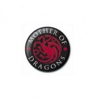 Game Of Thrones Mother Of Dragons Black Red Pin Badge Button Brooch Official