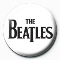 The Beatles Black Logo 25mm Button Pin Badge Official McCartney Lennon Retro