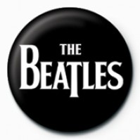 The Beatles White Logo 25mm Button Pin Badge Official McCartney Lennon Retro