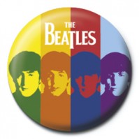 The Beatles Stripes Photo 25mm Button Pin Badge Official McCartney Lennon Retro