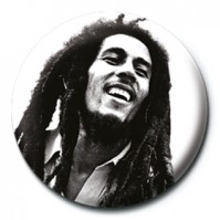Bob Marley Official Black And White 25mm Button Pin Badge Reggae Icon Jamaica