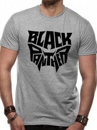 Black Panther Movie Text Logo Grey Unisex T-Shirt Album Mens Ladies Marvel