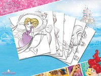 Disney Princess (Belle,Cinderella Jasmin Ariel,Tangled) Colouring Posters 