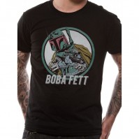 Star Wars Boba Fett And Blaster Multicolored Image Unisex Black T-Shirt 