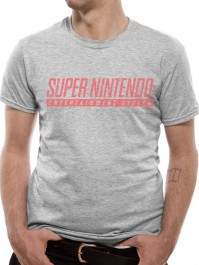 Nintendo Official Snes Classic Logo Unisex Grey T-Shirt Mens Womens Retro