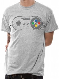 Nintendo Official Snes Controller Logo Unisex Grey T-Shirt Mens Womens Retro XXLarge