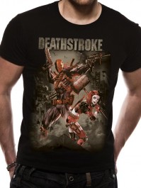 Justice League Deathstroke Unisex Black T Shirt Harley Quinn Suicide Squad DC Small