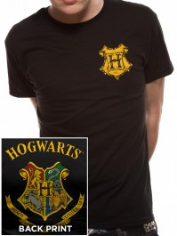 Harry Potter Unisex Black Hogwarts School Crest T-Shirt Ladies Mens Official