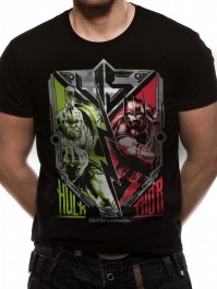 Marvel Comics Official Thor Ragnarok Thor V Hulk Unisex Black T-Shirt Mens Womens Small