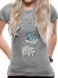 Rick And Morty Snuffles Official Grey Ladies T-Shirt Womens Girls Sanchez Dog