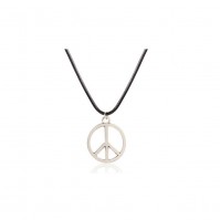 Silver Peace Sign Necklace Chain Quirky Kitsch Fashion Costume Jewellery Gift