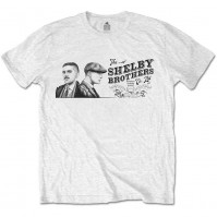 Peaky Blinders Unisex Shelby Brothers Landscape White T-Shirt Short Sleeve Large