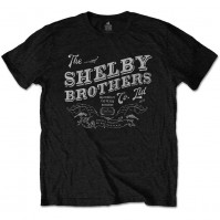 Peaky Blinders Official The Shelby Brothers Men Black T-Shirt Short Sleeve 