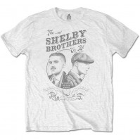 Peaky Blinders Shelby Brothers Circle Faces White T-Shirt Short Sleeve Medium