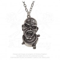 Iron Maiden Official Piece of Mind Eddie Pendant Pewter Necklace Charm Logo