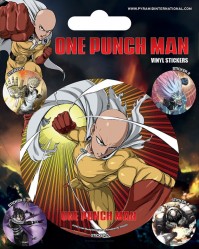 One Punch Man Official Pack Of 5 Vinyl Stickers Anime Saitama Genos Sonic Cartoon