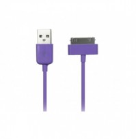 2 x Purple iPod iPhone Cable USB Charger Wire Cord 3G 3GS 4 4G 4GS Apple Touch iPad