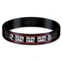 Run DMC Black Wristband Gummy Rubber Bracelet Band Logo Name Gift Official