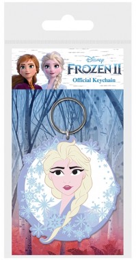 Disney Frozen 2 Elsa Sister Official Circular Rubber Key Ring Chain Anna