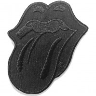 The Rolling Stones Standard Patch Classic Tongue Logo Black Embroidered 