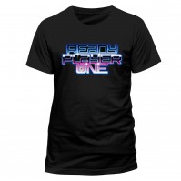 Official Ready Player One Neon Logo T- Shirt Unisex Mens Ladies Black Medium